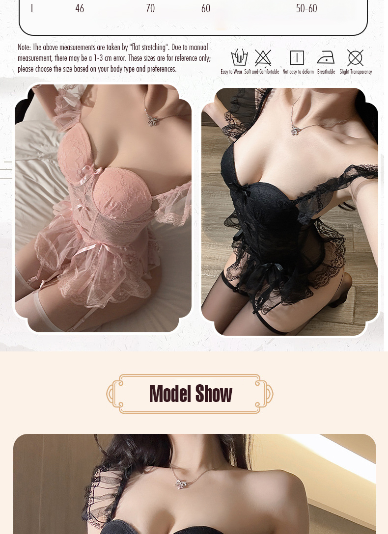 Sexy Gothic Lingerie Set Black Dress