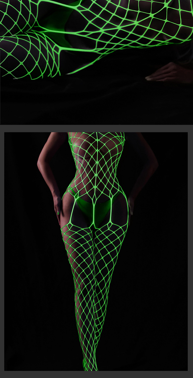 Glow In The Dark Lingerie Sexy Night Light Fishnet Tights