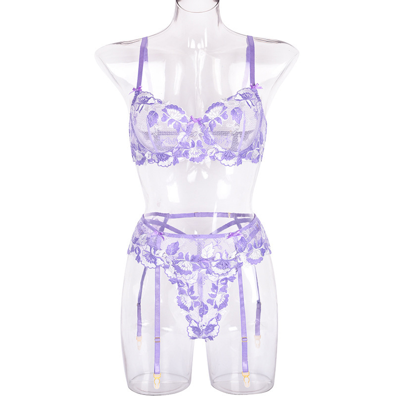 Lavender Lingerie Lace See Through Underwear For Women