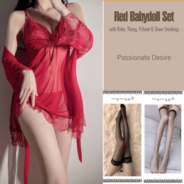 Babydoll Lingerie Sexy Nightdress Thong Set Underwear