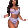 Lavender Lingerie Lace See Through Underwear For Women