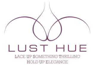 Logo of Lust Hue: An elegant silhouette of a feather intertwined with a subtle outline of lingerie, symbolizing the brand's focus on sensuality, comfort, and sophistication in intimate apparel.