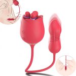 LustHue Female Adult Sex Toys Dual-Action Rose Vibrator Nipple Massager & Vaginal